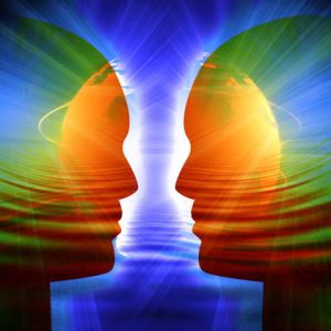 global communication on a blue background